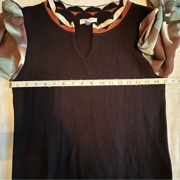 Rio & Rian Sweater Womens L Patterned Sleeve Pullover Keyhole Top Office Boho - Picture 5 of 10